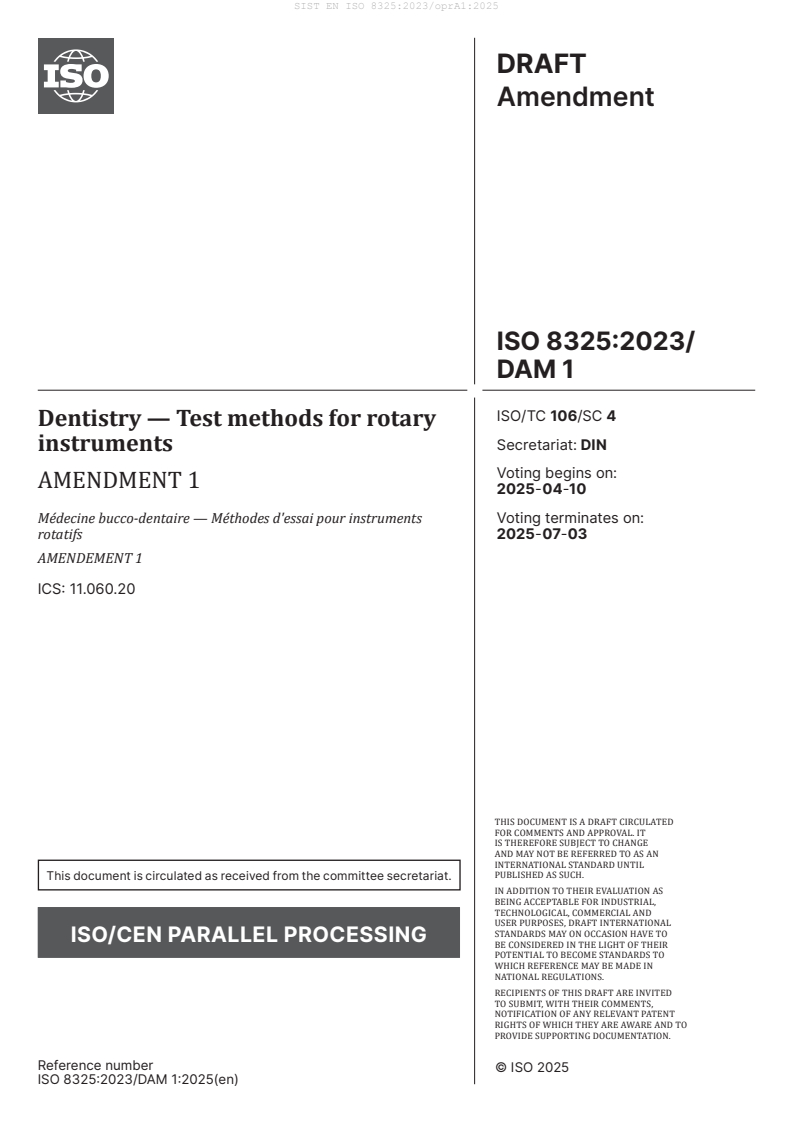 EN ISO 8325:2023/oprA1:2025