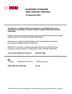 oSIST prEN ISO 13504:2024 - Page 1 preview