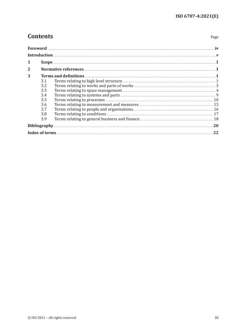 ISO 6707-4:2021 - Buildings and civil engineering works — Vocabulary — Part 4: Facility management terms
Released:5/18/2021
