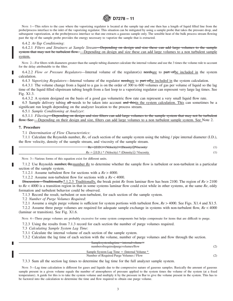 REDLINE ASTM D7278-11 - Standard Guide for Prediction of Analyzer Sample System Lag Times