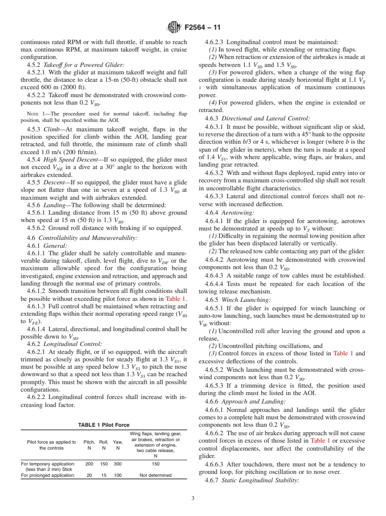 ASTM F2564-11 - Standard Specification for Design and Performance of a Light Sport Glider