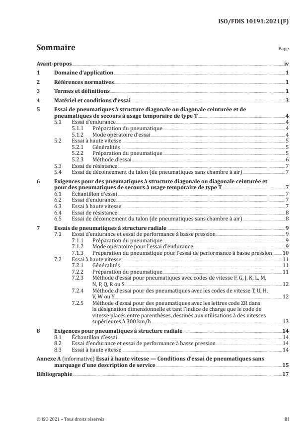 ISO/FDIS 10191:Version 12-jun-2021 - Pneumatiques pour voitures particulieres -- Vérification de l'aptitude des pneumatiques -- Méthodes d'essai en laboratoire
