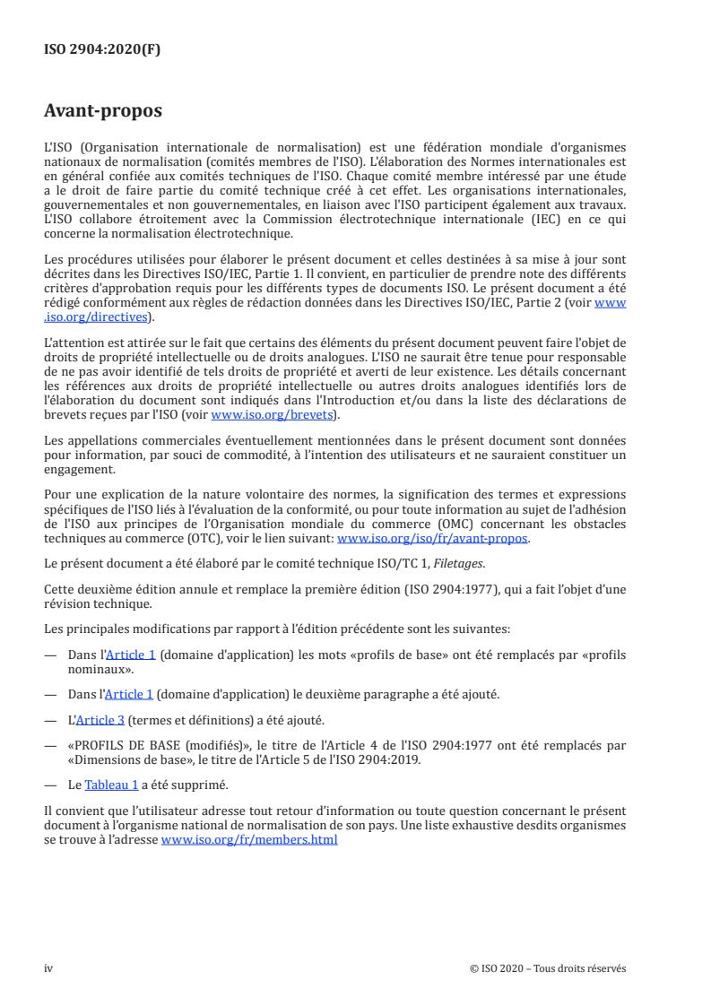 ISO 2904:2020 ISO 2904:2020 - Filetages métriques trapézoidaux ISO -- Dimensions de base - Page 4 preview