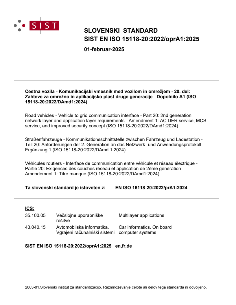 EN ISO 15118-20:2022/oprA1:2025 - BARVE