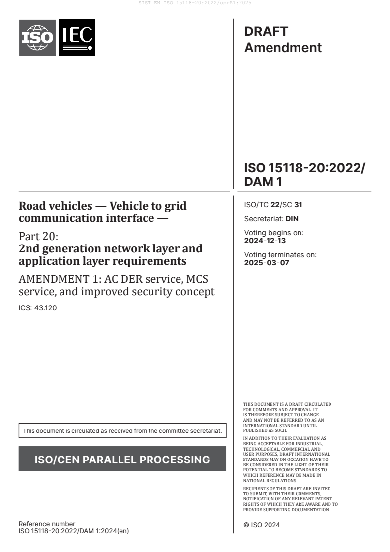 EN ISO 15118-20:2022/oprA1:2025 - BARVE