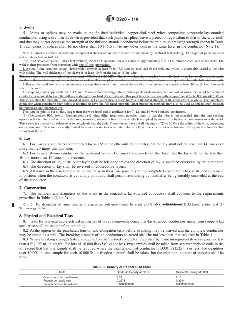 REDLINE ASTM B228-11a - Standard Specification for Concentric-Lay-Stranded Copper-Clad Steel Conductors