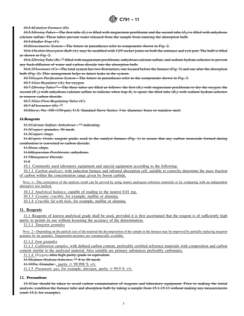 REDLINE ASTM C791-11 - Standard Test Methods for  Chemical, Mass Spectrometric, and Spectrochemical Analysis of Nuclear-Grade Boron Carbide