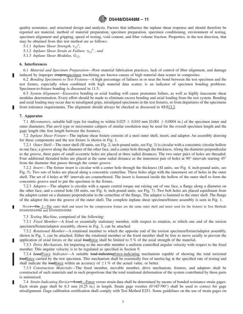 REDLINE ASTM D5448/D5448M-11 - Standard Test Method for Inplane Shear Properties of Hoop Wound Polymer Matrix Composite Cylinders