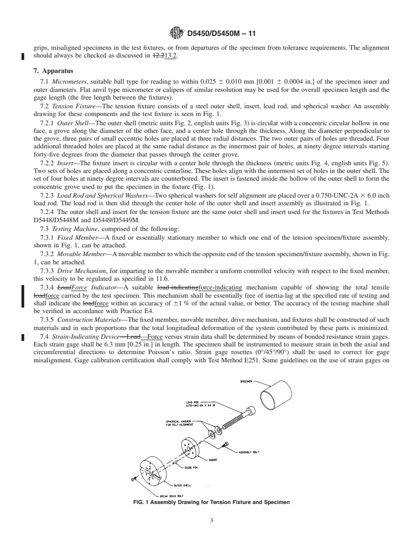 REDLINE ASTM D5450/D5450M-11 - Standard Test Method for Transverse Tensile Properties of Hoop Wound Polymer Matrix Composite Cylinders