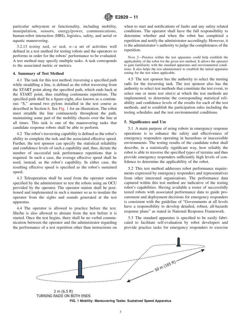 ASTM E2829-11 - Standard Test Method for Evaluating Emergency Response Robot Capabilities: Mobility: Maneuvering Tasks: Sustained Speed