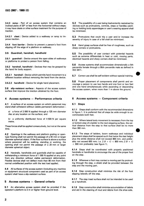 ISO 2867:1989 ISO 2867:1989 - Earth-moving machinery -- Access systems - Page 4 preview