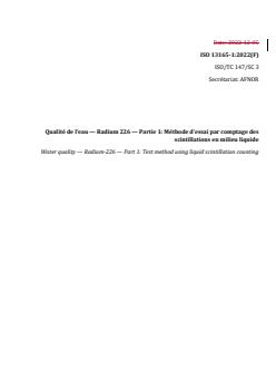 REDLINE ISO 13165-1:2022 - Water quality — Radium-226 — Part 1: Test method using liquid scintillation counting
Released:6. 01. 2023 - Page 1 preview
