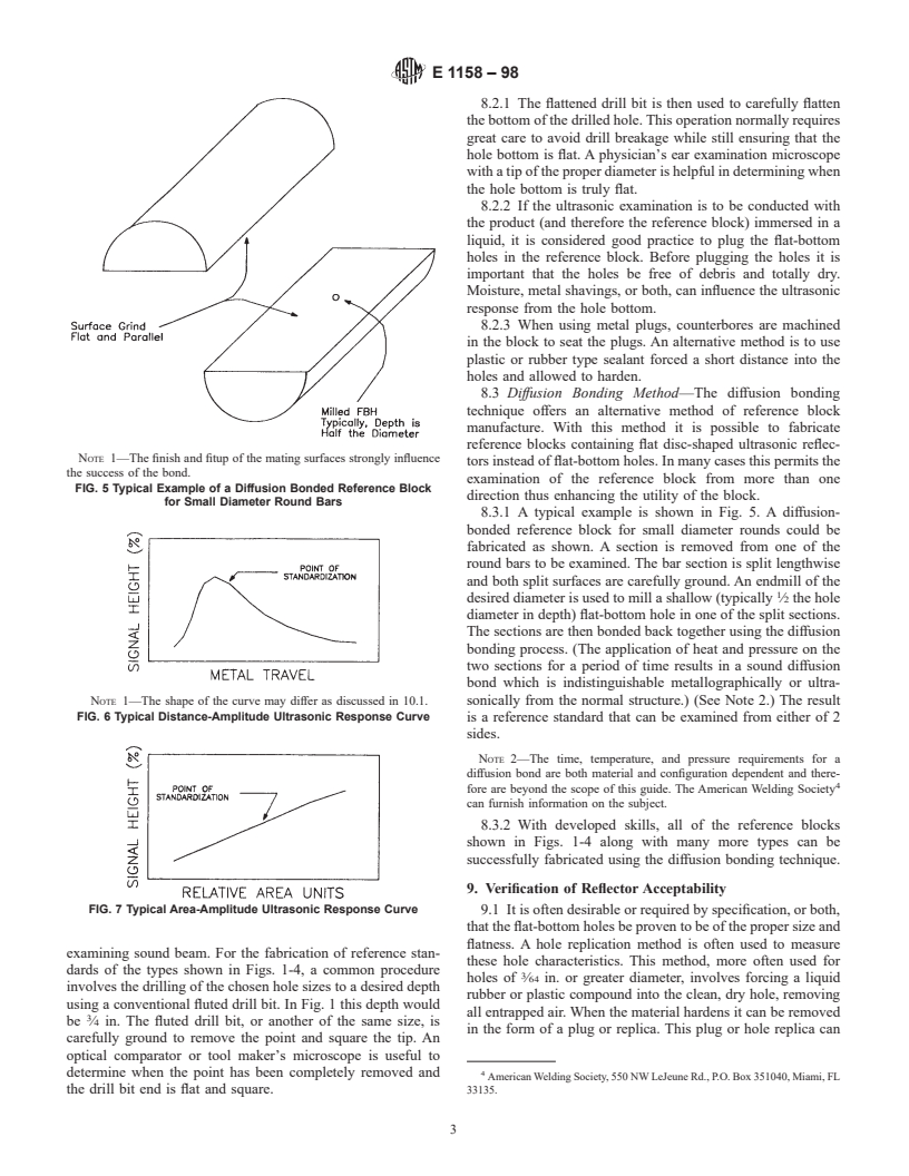 ASTM E1158-98 - Standard Guide for Material Selection and Fabrication of Reference Blocks for the Pulsed Longitudinal Wave Ultrasonic Examination of Metal and Metal Alloy Production Material