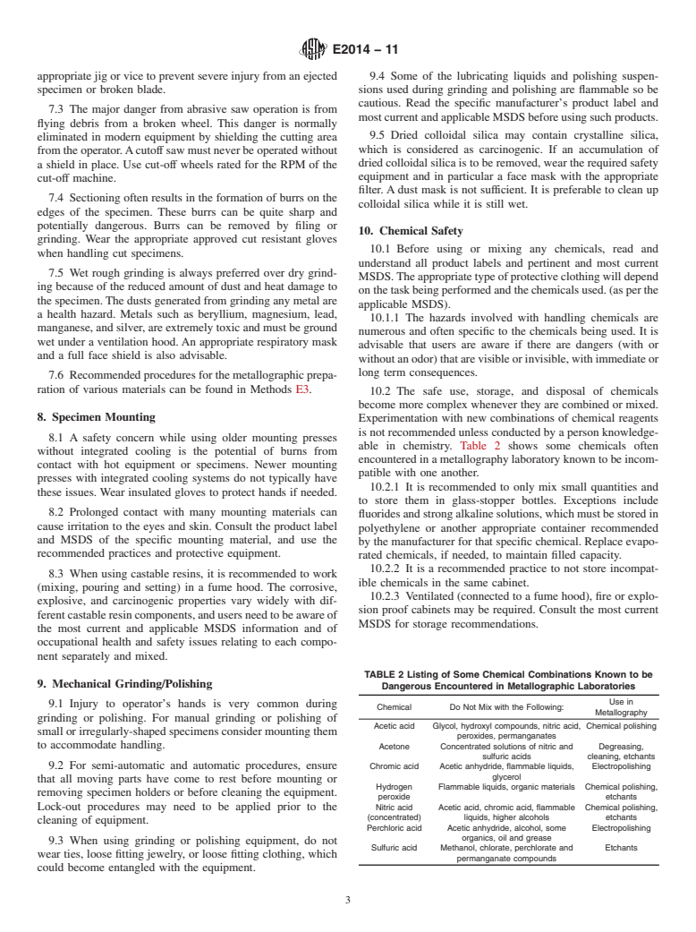 ASTM E2014-11 - Standard Guide on Metallographic Laboratory Safety