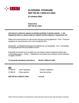 EN 88-1:2022+A1:2024 - Page 1 preview