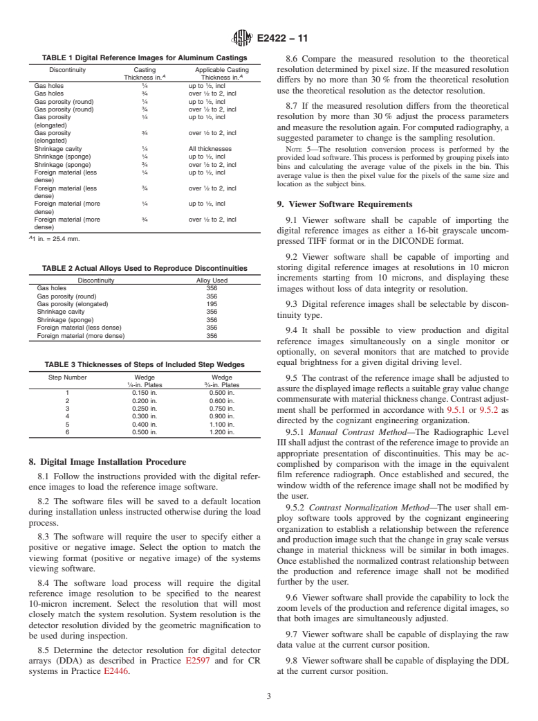 ASTM E2422-11 - Standard Digital Reference Images for Inspection of Aluminum Castings