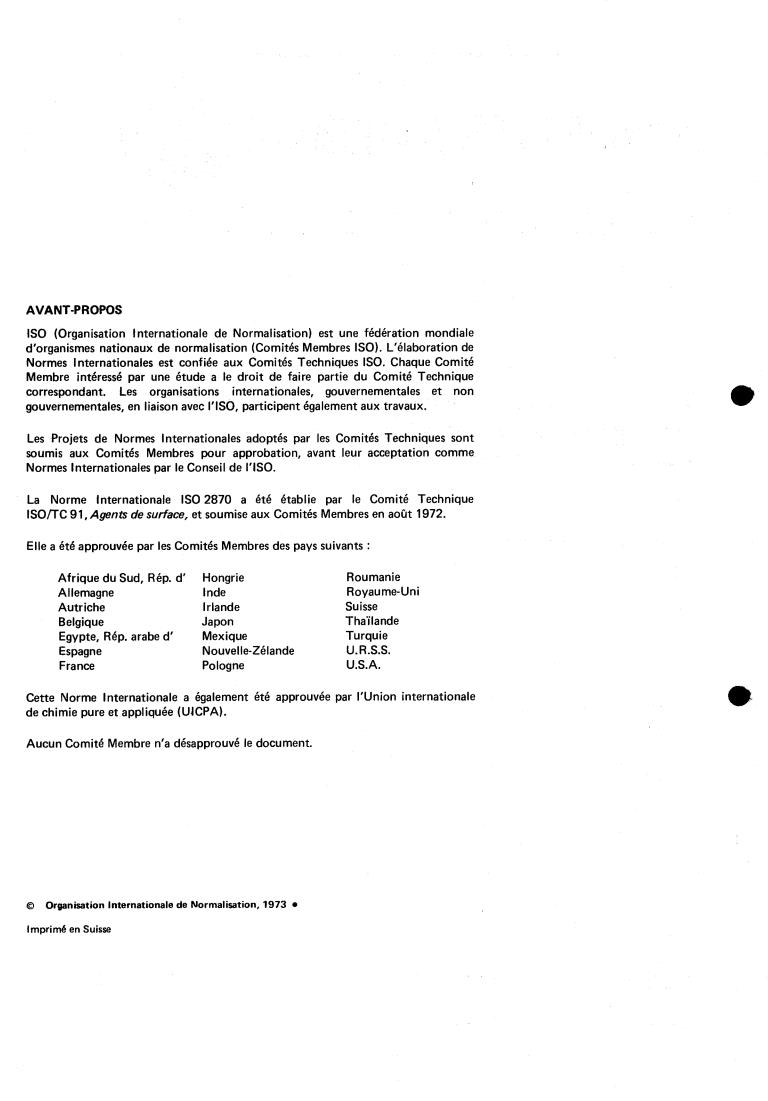 ISO 2870:1973 ISO 2870:1973 - Surface active agents — Detergents — Anionic-active matter hydrolyzable under acid conditions — Determination of hydrolyzable and non-hydrolyzable anionic-active matter
Released:12/1/1973 - Page 2 preview