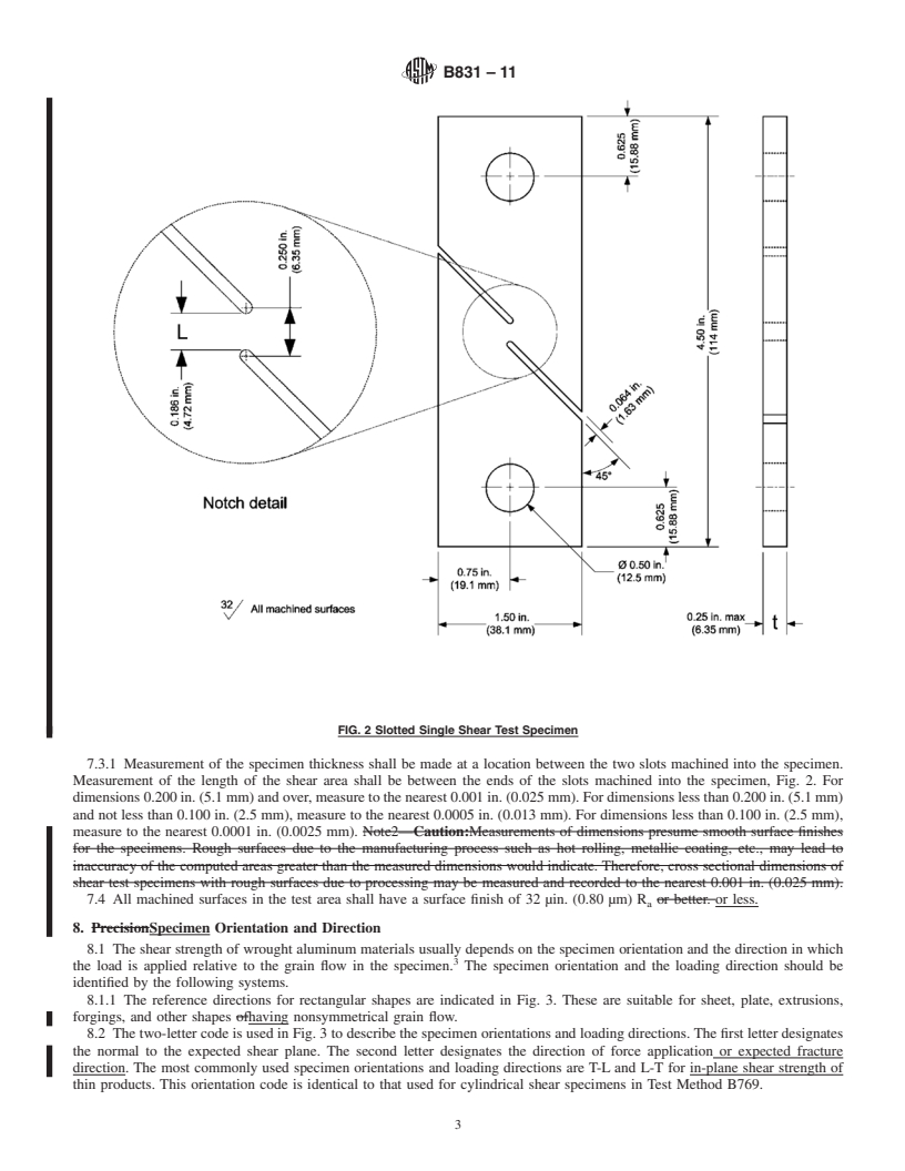 REDLINE ASTM B831-11 - Standard Test Method for Shear Testing of Thin Aluminum Alloy Products