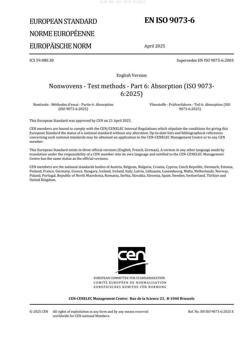 EN ISO 9073-6:2025