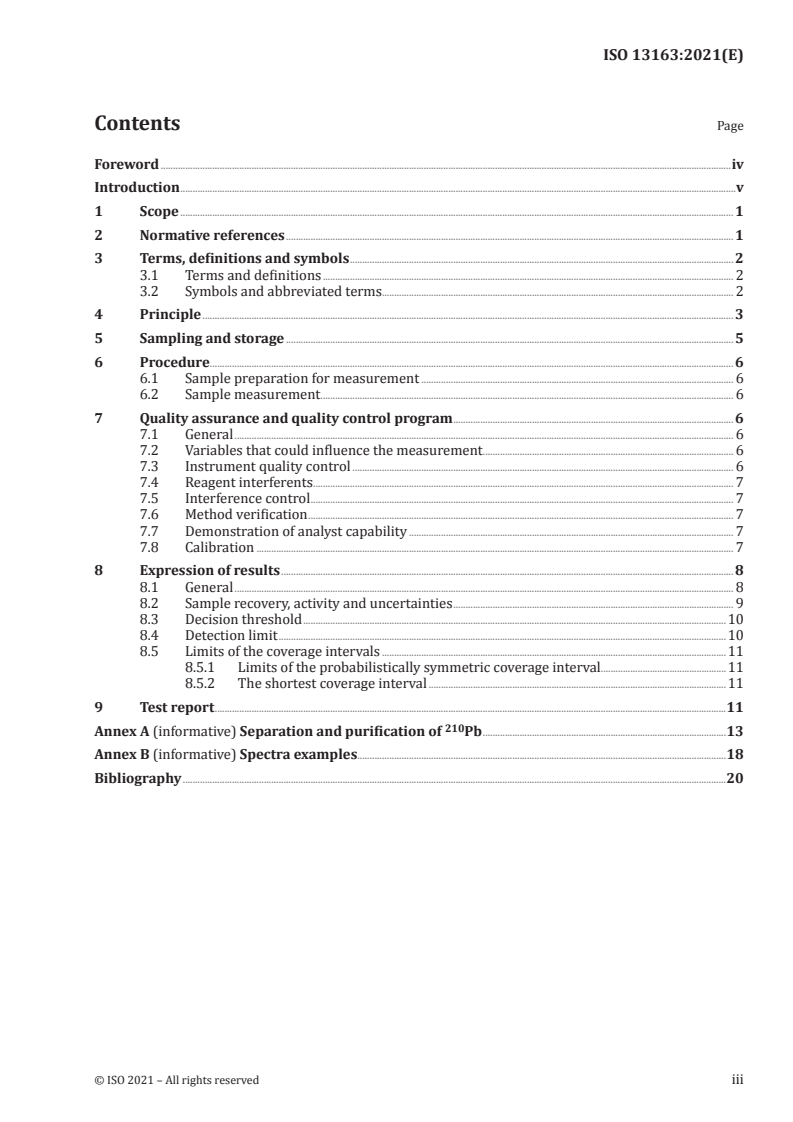 ISO 13163:2021 ISO 13163:2021 - Water quality — Lead-210 — Test method using liquid scintillation counting
Released:7/9/2021