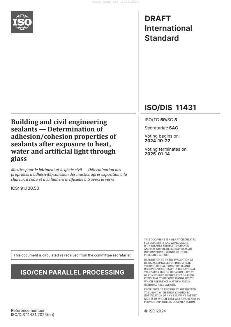 prEN ISO 11431:2024