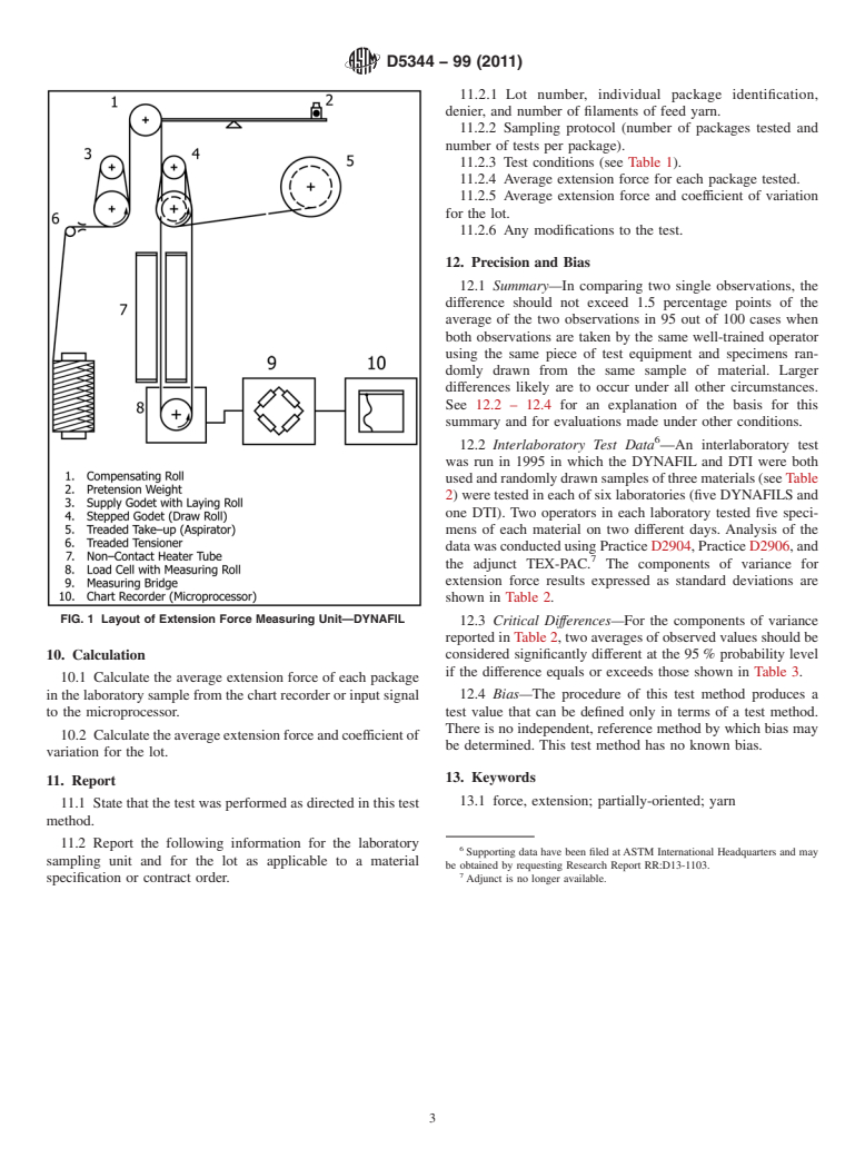 ASTM D5344-99(2011) - Standard Test Method for Extension Force of Partially Oriented Yarn