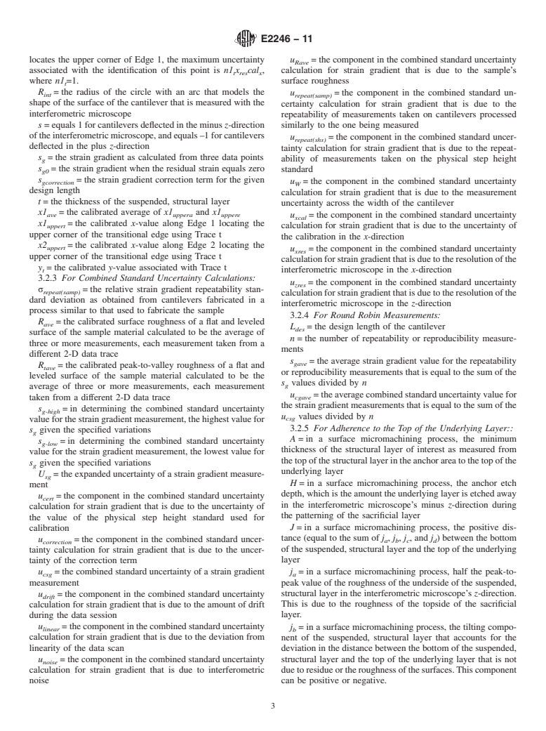 ASTM E2246-11 - Standard Test Method for Strain Gradient Measurements of Thin, Reflecting Films Using an Optical Interferometer