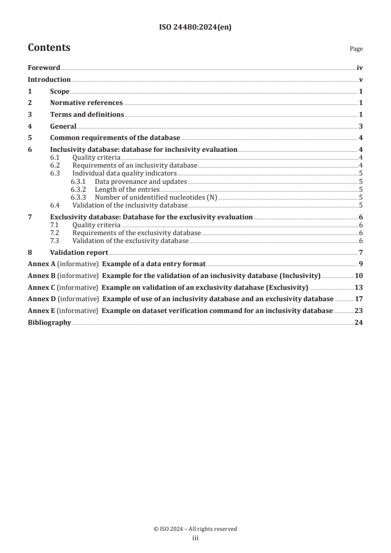 ISO 24480:2024 - Biotechnology — Validation of database used for nucleotide sequence evaluation
Released:11/25/2024