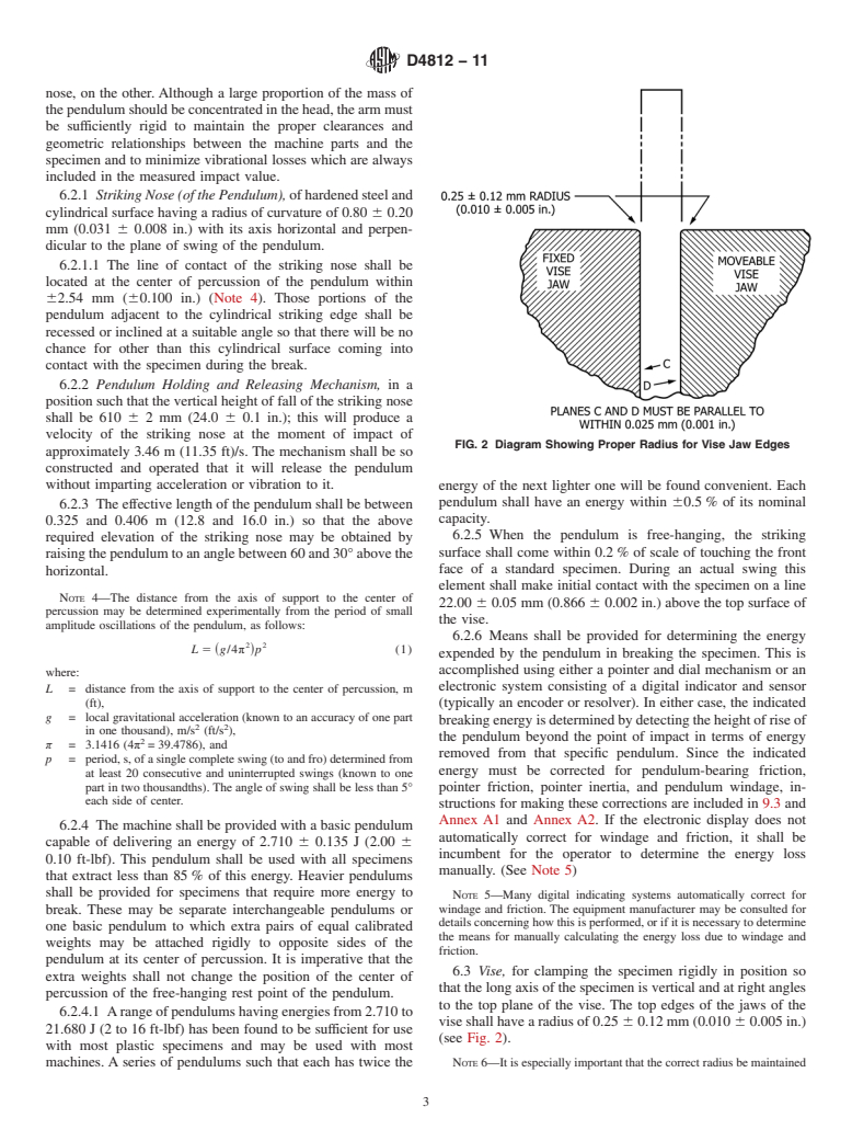 ASTM D4812-11 - Standard Test Method for Unnotched Cantilever Beam Impact Resistance of Plastics