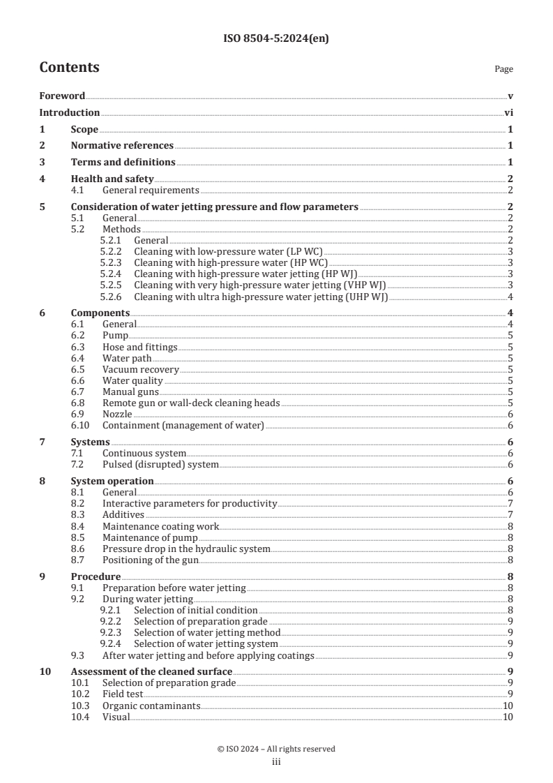 ISO 8504-5:2024 - Preparation of steel substrates before application of paints and related products — Surface preparation methods — Part 5: Water jet cleaning
Released:6. 09. 2024