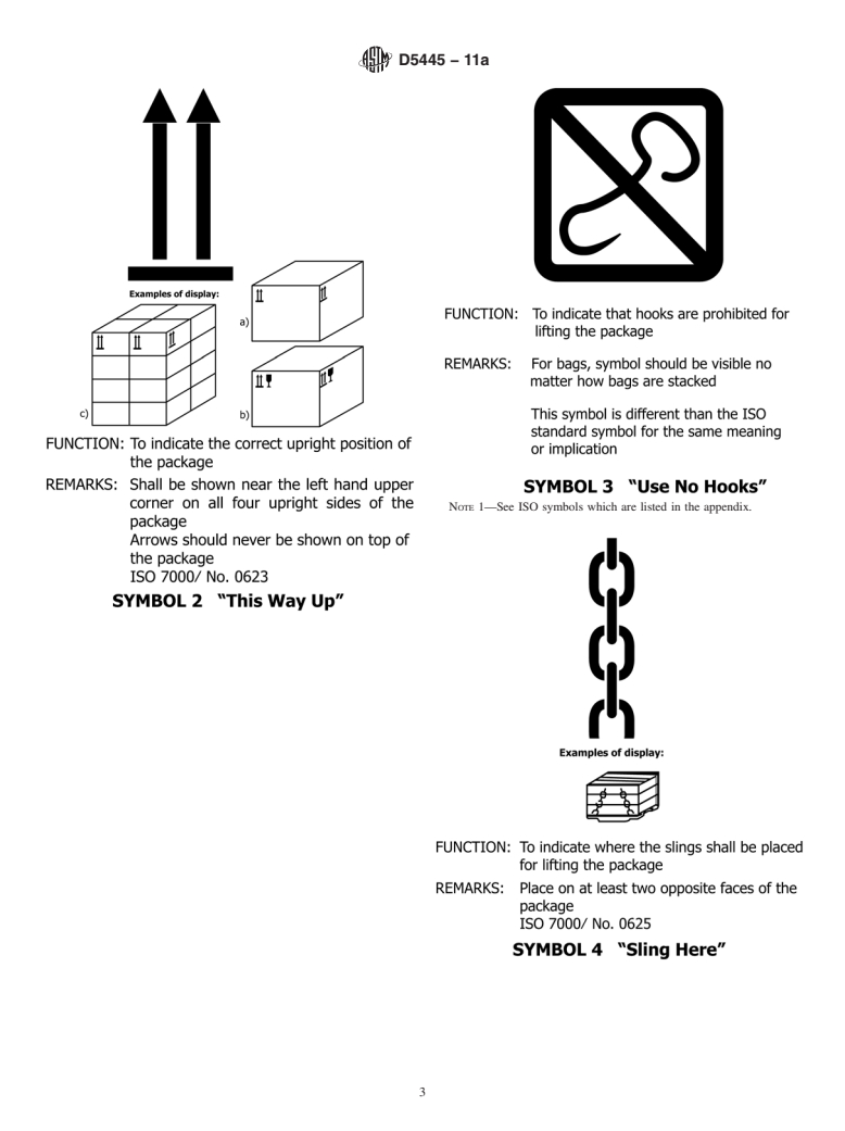 ASTM D5445-11a - Standard Practice for Pictorial Markings for Handling of Goods