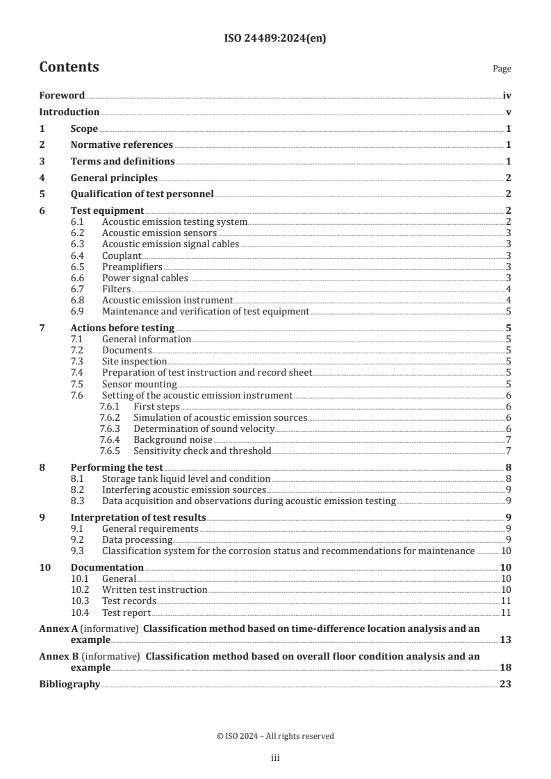 ISO 24489:2024 - Non-destructive testing — Acoustic emission testing — Detection of corrosion at atmospheric and low-pressure metallic storage tank floors
Released:12. 01. 2024