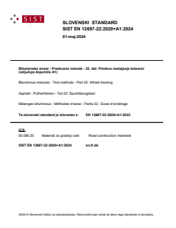 EN 12697-22:2020+A1:2024 - Page 1 preview