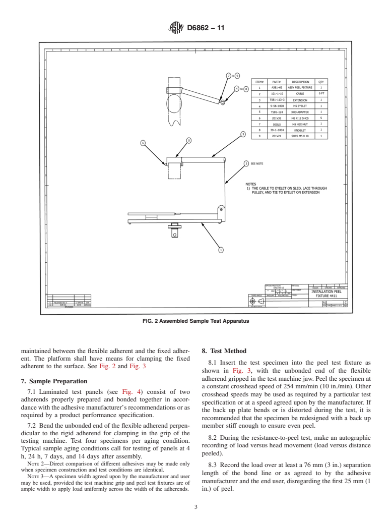 ASTM D6862-11 - Standard Test Method for 90 Degree Peel Resistance of Adhesives