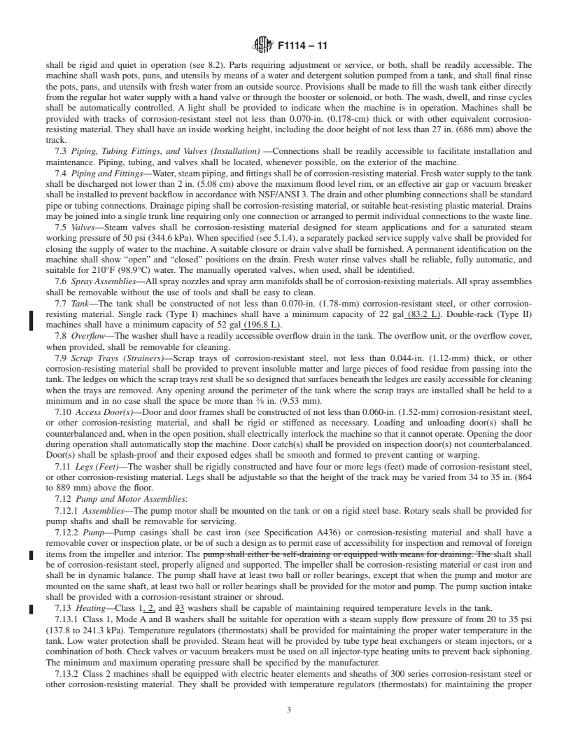 REDLINE ASTM F1114-11 - Standard Specification for Heat Sanitizing Commercial Pot, Pan, and Utensil Stationary Rack Type Water-Driven Rotary Spray