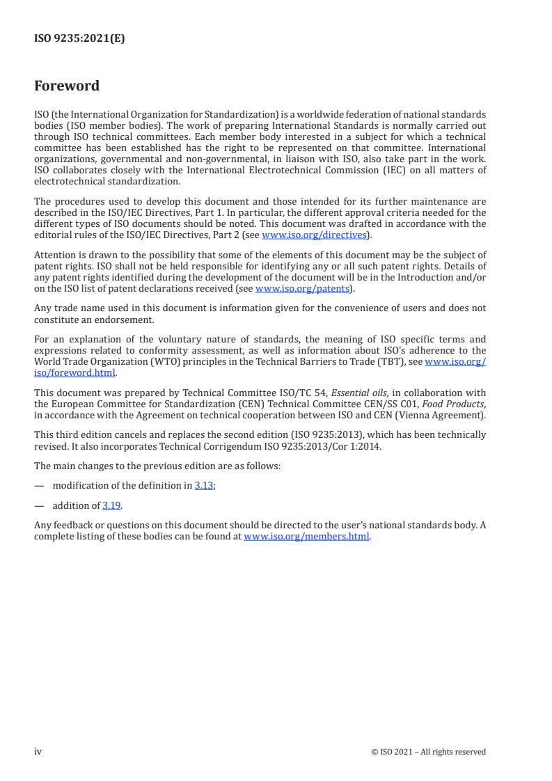 ISO 9235:2021 ISO 9235:2021 - Aromatic natural raw materials — Vocabulary
Released:6/21/2021 - Page 4 preview