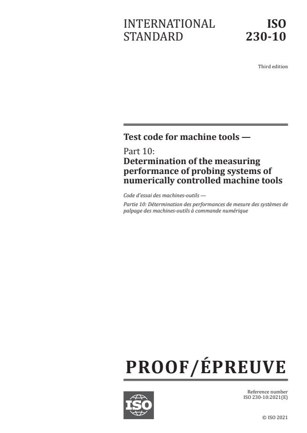 ISO/PRF 230-10 - Test code for machine tools
