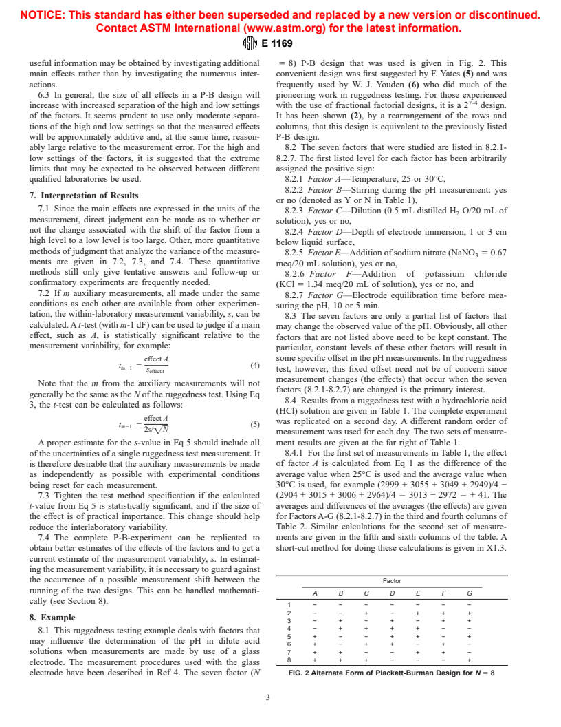 ASTM E1169-89(1996) - Standard Guide for Conducting Ruggedness Tests