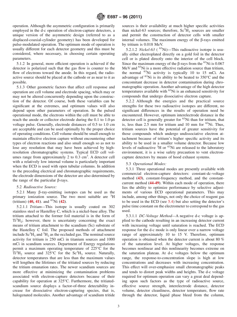 ASTM E697-96(2011) - Standard Practice for Use of Electron-Capture Detectors in Gas Chromatography