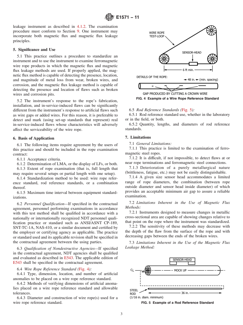 ASTM E1571-11 - Standard Practice for  Electromagnetic Examination of Ferromagnetic Steel Wire Rope