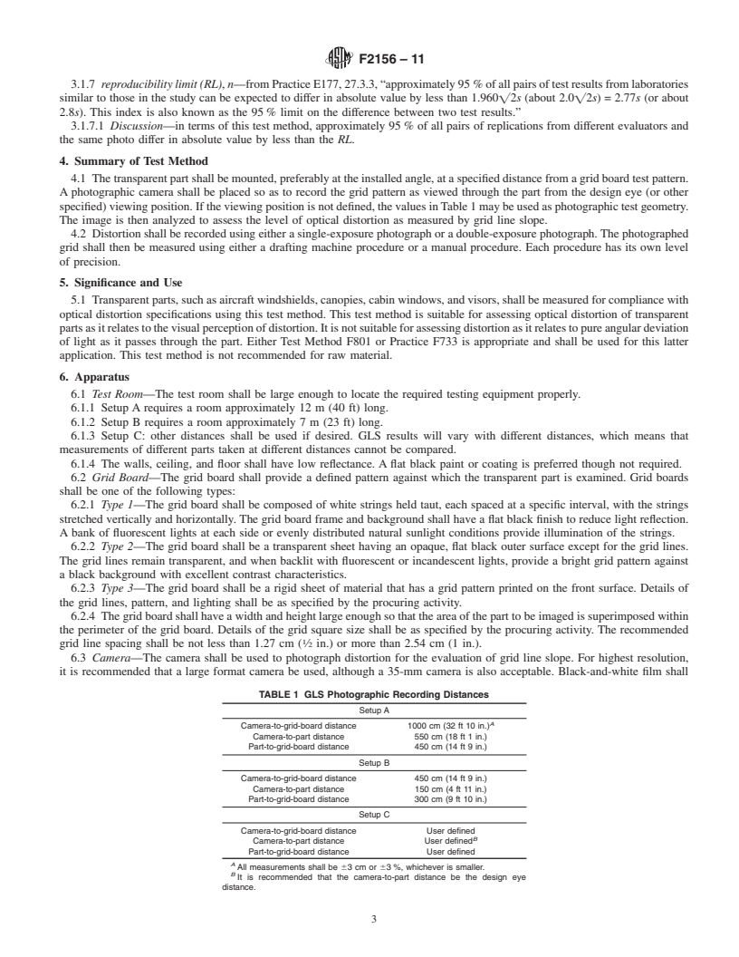 REDLINE ASTM F2156-11 - Standard Test Method for Measuring Optical Distortion in Transparent Parts Using Grid Line Slope