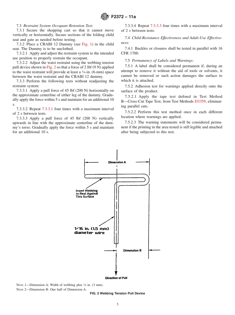 ASTM F2372-11a - Standard Consumer Safety Performance Specification for Shopping Carts