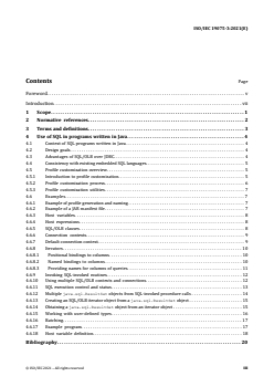 ISO/IEC 19075-3:2021 - Information technology — Guidance for the use of database language SQL — Part 3: SQL embedded in programs using the JavaTM programming language
Released:9/1/2021 - Page 3 preview