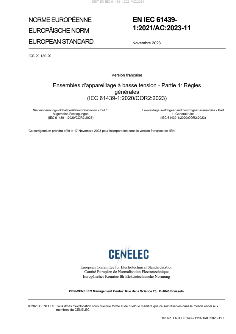 EN IEC 61439-1:2021/AC:2024