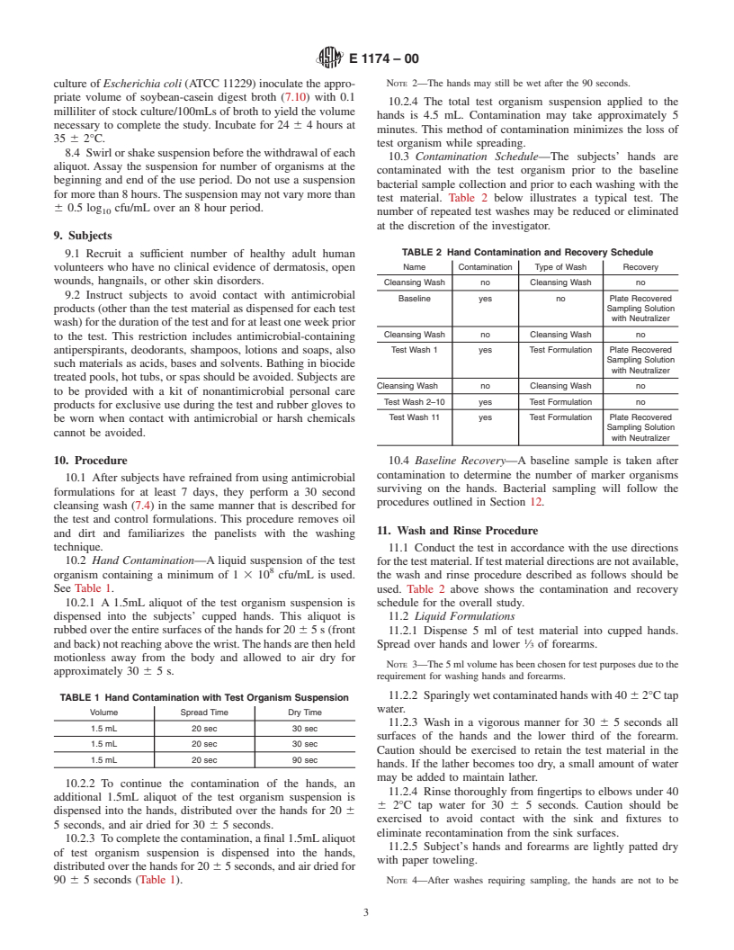 ASTM E1174-00 - Standard Test Method for Evaluation of the Effectiveness of Health Care Personnel or Consumer Handwash Formulations