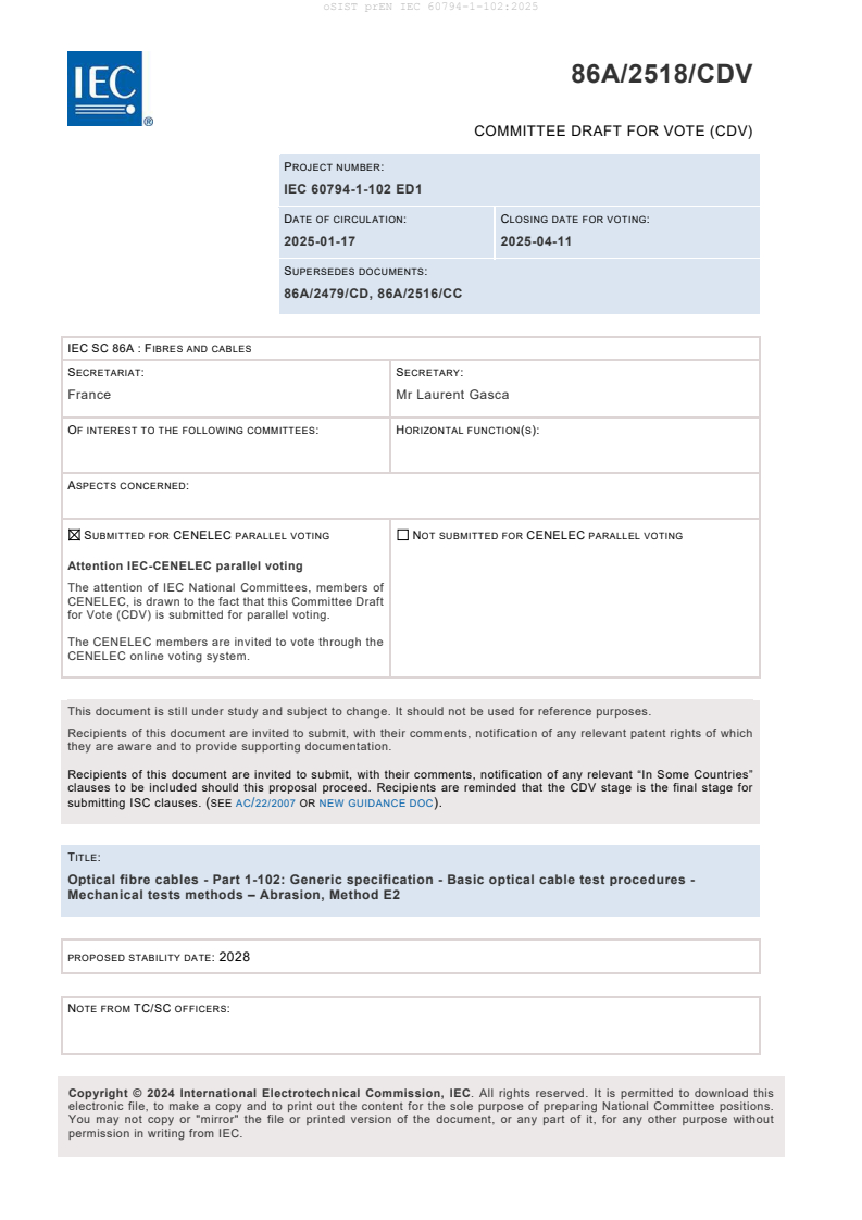 prEN IEC 60794-1-102:2025