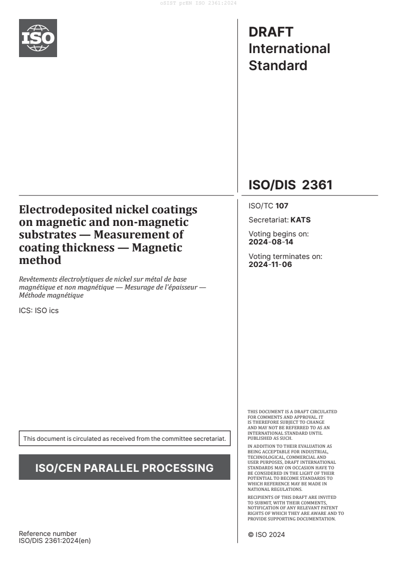 prEN ISO 2361:2024