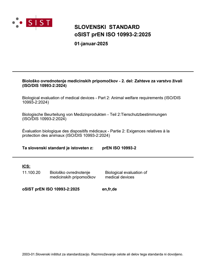 prEN ISO 10993-2:2025