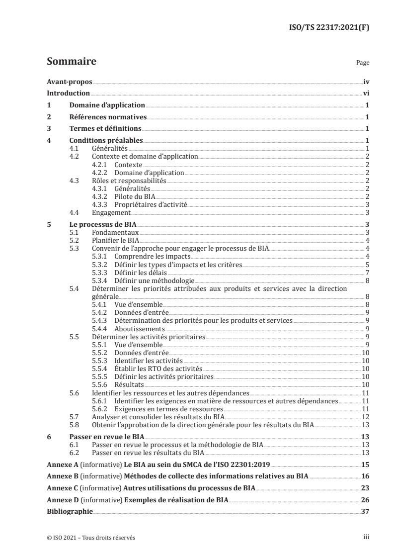 ISO/TS 22317:2021 - Sécurité et résilience — Systèmes de management de la continuité d'activité — Lignes directrices pour le bilan d'impact sur l'activité
Released:12/9/2021