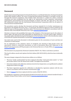ISO 10315:2021 - Cigarettes — Determination of nicotine in total particulate matter from the mainstream smoke — Gas-chromatographic method
Released:6/1/2021 - Page 4 preview